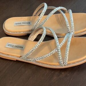 Steve Madden Silver Rhinestone Sandals
